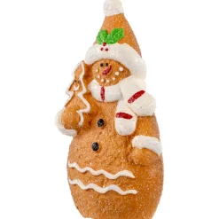Frosted Gingerbread Snowman with Cookie Tree Christmas Figurine - 5.75