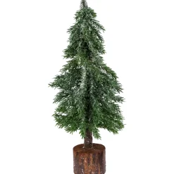 Frosted Icy Pine Tree with Jute Base Christmas Tree - 14" - Unlit