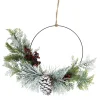Frosted Mixed Foliage with Berries and Pinecone Artificial Christmas Wreath, 16-Inch, Unlit