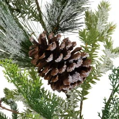 Frosted Mixed Pine and Cedar with Pinecones Artificial Christmas Garland - 5' x 10