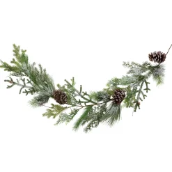 Frosted Mixed Pine and Cedar with Pinecones Artificial Christmas Garland - 5' x 10