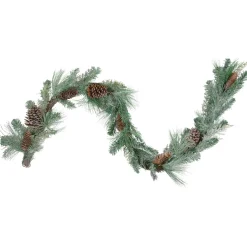 Frosted Mixed Pine and Pine Cones Artificial Christmas Garland - 6' x 9" - Unlit