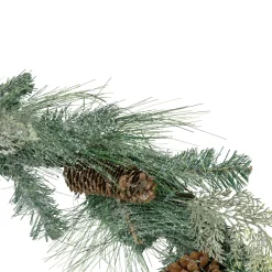 Frosted Mixed Pine and Pine Cones Artificial Christmas Garland - 6' x 9" - Unlit