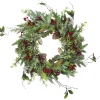 Frosted Pine and Berry Artificial Christmas Wreath, 25-Inch, Unlit