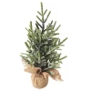 Frosted Pine Tree with Natural Jute Base Christmas Decoration - 13.25"