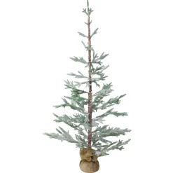 Frosted Slim Pine Artificial Christmas Tree in Burlap Base - 5' - Unlit