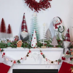 Frosted Snowman with Wreath Christmas Figure - 16"