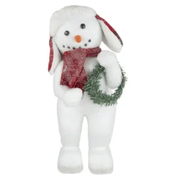 Frosted Snowman with Wreath Christmas Figure - 16
