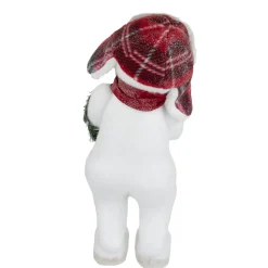 Frosted Snowman with Wreath Christmas Figure - 16