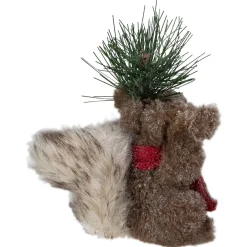 Frosted Standing Squirrel with Pine Sprig and Scarf Christmas Figurine - 7
