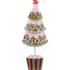 Frosted Waffle Cone Christmas Cupcake Tree - 10.25"