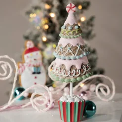 Frosted Waffle Cone Christmas Cupcake Tree - 10.25