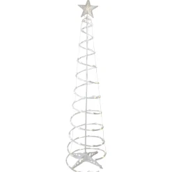 6ft LED Lighted Spiral Cone Tree Outdoor Christmas Decoration, Warm White Lights