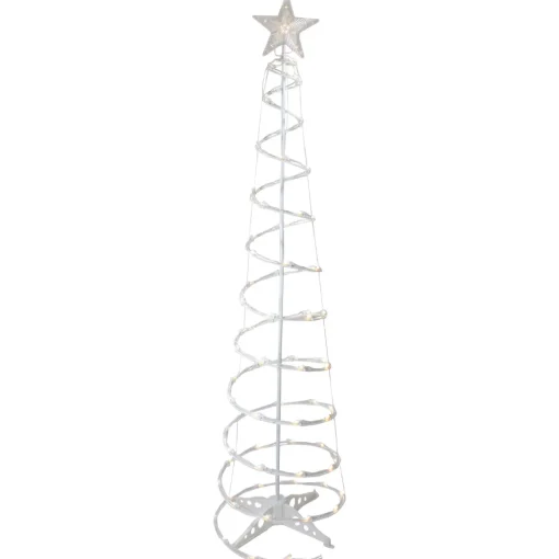6ft LED Lighted Spiral Cone Tree Outdoor Christmas Decoration, Warm White Lights
