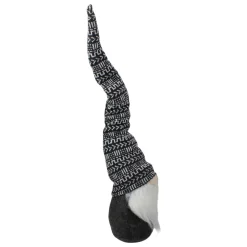 Geometric Pattern Gnome Christmas Decoration - 25" - Black and White