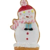 Gingerbread Snowman with Present Christmas Figurine - 7"