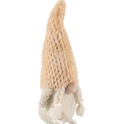 Girl Gnome in Faux Fur Hat Christmas Figure - 12