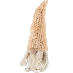 Girl Gnome in Faux Fur Hat Christmas Figure - 12