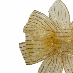 Glitter Striped 6-Loop Christmas Bow Decoration - 9