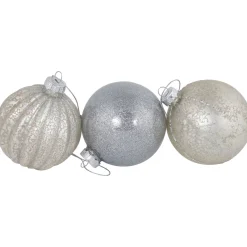 Glittered and Matte Finish Christmas Glass Ball Ornaments - 3