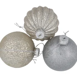 Glittered and Matte Finish Christmas Glass Ball Ornaments - 3