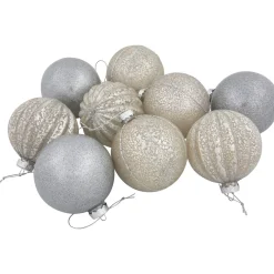 Glittered and Matte Finish Christmas Glass Ball Ornaments - 3