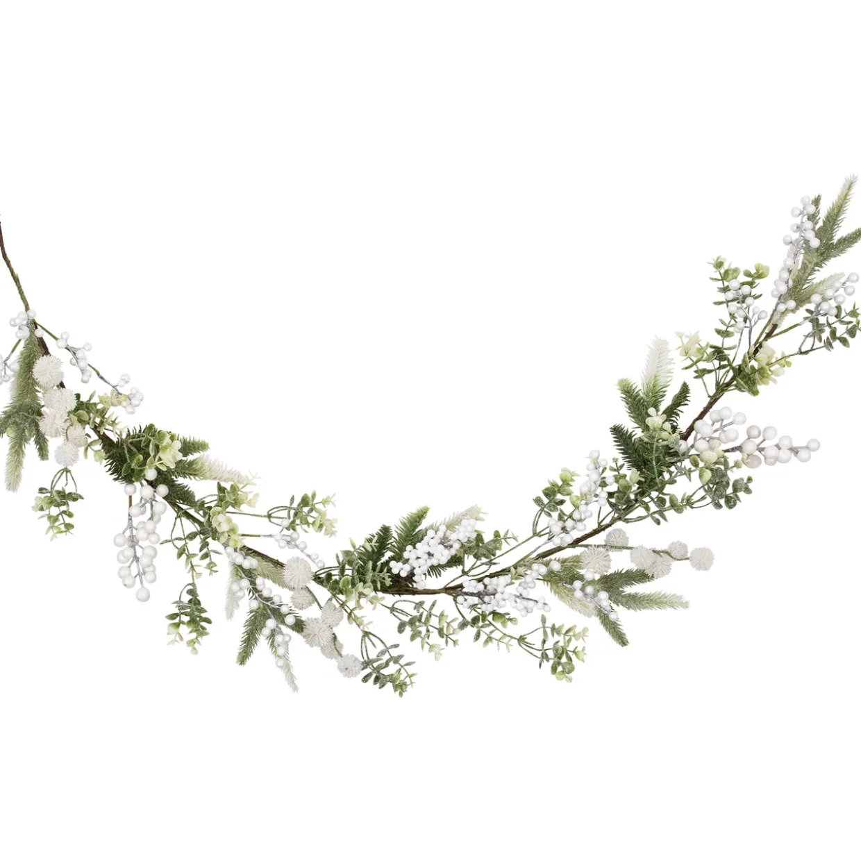 Glittered Berries and Eucalyptus Artificial Christmas Garland - 5' - Unlit