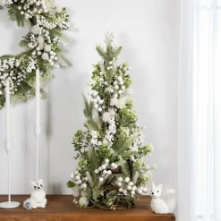 Glittered Berries and Pine Artificial Cone Christmas Tree - 27"