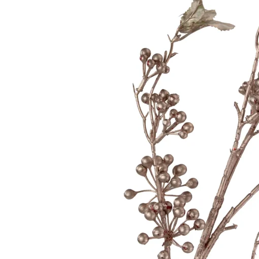 Glittered Berries Artificial Christmas Spray - 37" - Rose Gold
