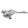 Glittered Bird Clip-On Christmas Ornament - 6" - Silver-tone