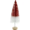 Glittered Bottlebrush Christmas Tree - 12" - Red and White