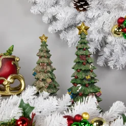 Glittered Christmas Tree with Presents, Berries and Bows Decoration - 6.75"