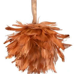 Glittered Feather Christmas Ball Ornament - 6