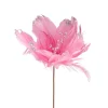 Glittered Feather Poinsettia Artificial Christmas Pick - 13.75" - Pink