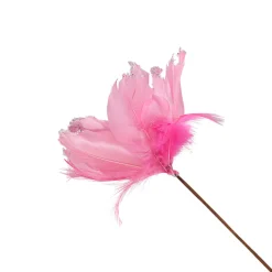 Glittered Feather Poinsettia Artificial Christmas Pick - 13.75