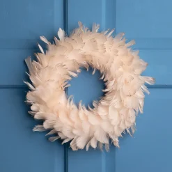 Glittered Feathers Christmas Wreath - 14.5