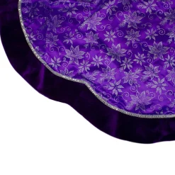 Glittered Floral Christmas Tree Skirt - 48