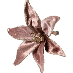 Glittered Flower Christmas Clip-on Ornament - 6