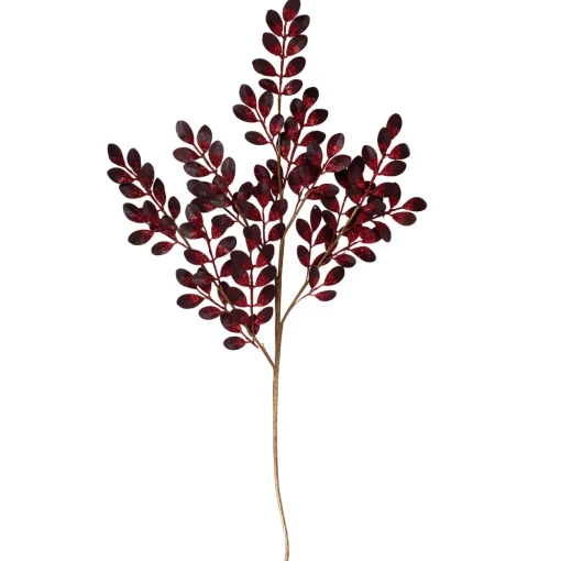 Glittered Leaves Artificial Christmas Spray - 37" - Red