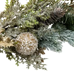Glittered Mixed Foliage with Ornaments Artificial Christmas Garland - 6' x 7