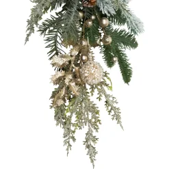 Glittered Mixed Foliage with Ornaments Artificial Christmas Garland - 6' x 7