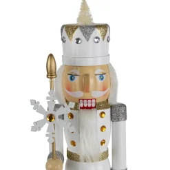 Glittered Nutcracker with Snowflake Scepter Christmas Figure - 15