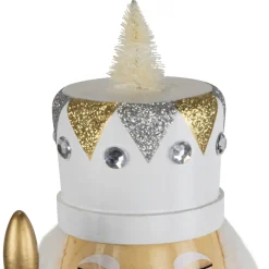 Glittered Nutcracker with Snowflake Scepter Christmas Figure - 15