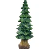 Glittered Pine Tree Christmas Decoration - 9.5"