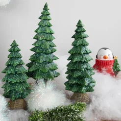 Glittered Pine Tree Christmas Decoration - 6.5"