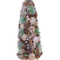 Glittered Pinecone Berry Christmas Tree - 16.5" - Green and Brown
