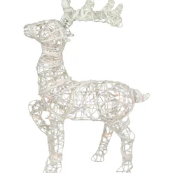 Glittered Rattan Reindeer Outdoor Christmas Decoration - 30
