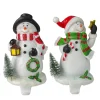 Glittered Snowman Christmas Stocking Holders - 5.75" - Set of 2