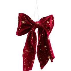 Glittered Starburst Velveteen Bow Christmas Decoration - 9