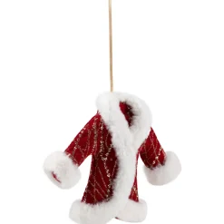 Glittered Winter Coat with Plush Trim Christmas Ornament - 6.5